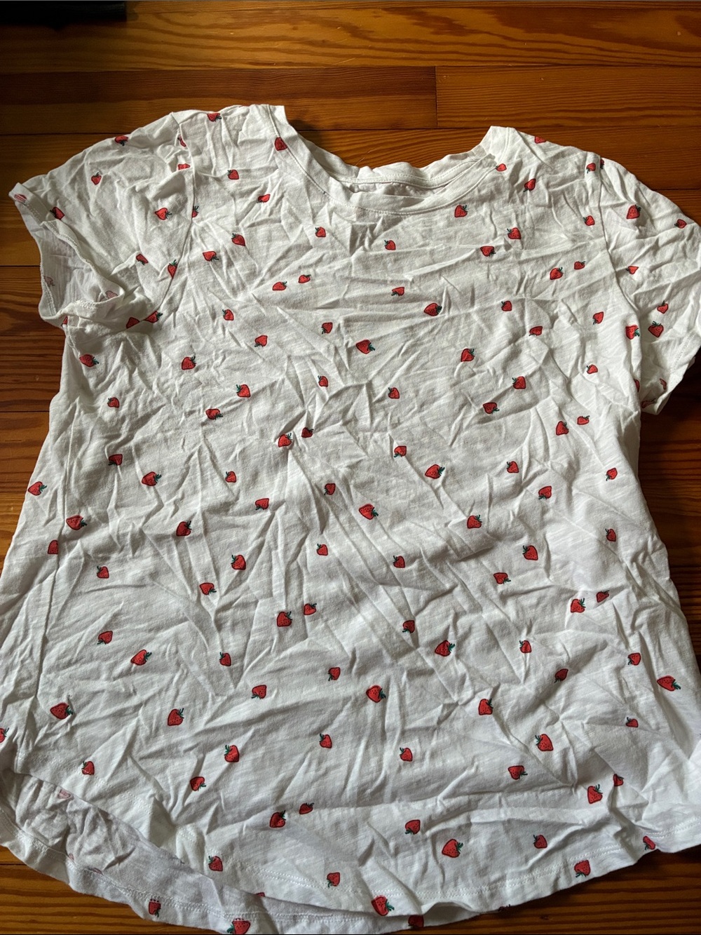 Old Navy White Short-Sleeve Tee with Red Strawberry Print